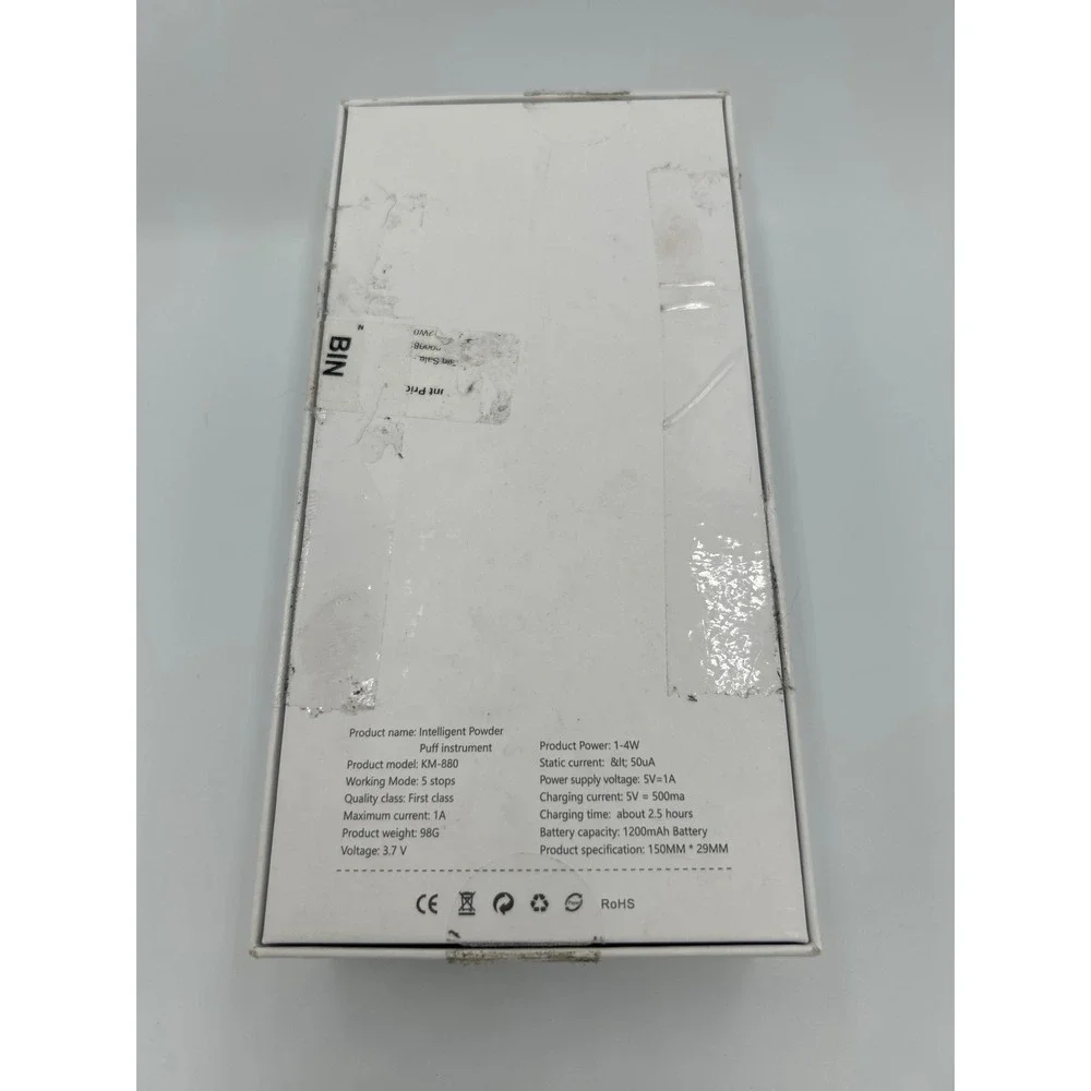 Smart Powder Puff Electric Makeup Applicator KM-880 Silver 5 Modes New Open Box